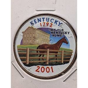 2001 Colorized Kentucky Kennedy Half — My Old Kentucky Home